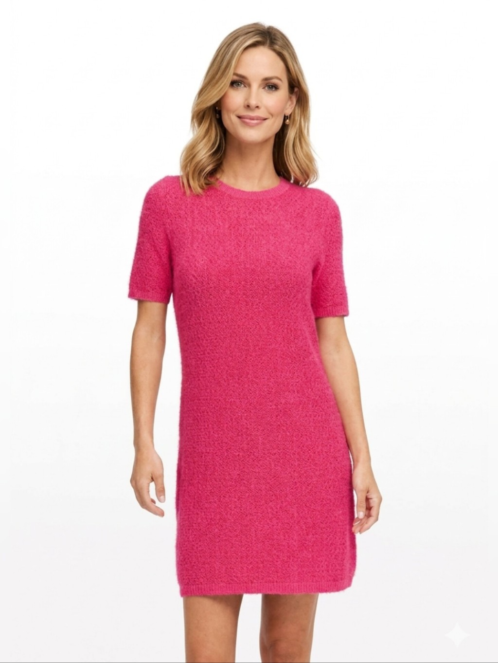 Nwt Banana Republic Fuchsia Pink Pointelle Knitted Dress
